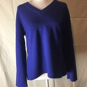 Jones New York Purple Vneck Cashmere sweater SZ XL